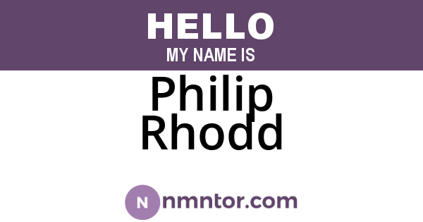 Philip Rhodd