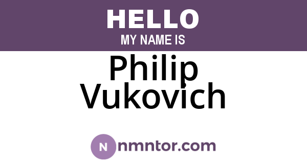 Philip Vukovich