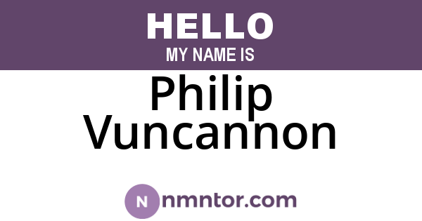 Philip Vuncannon