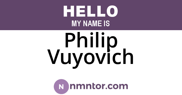 Philip Vuyovich