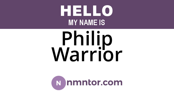 Philip Warrior
