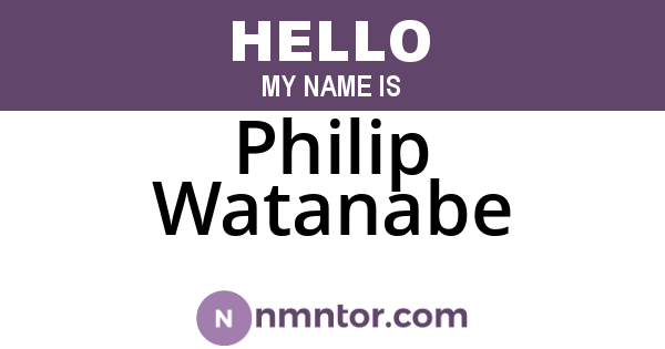 Philip Watanabe