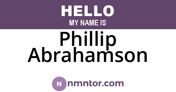 Phillip Abrahamson