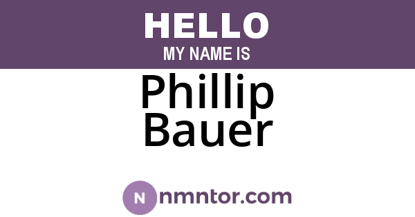 Phillip Bauer