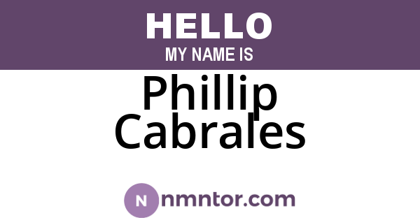 Phillip Cabrales