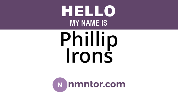 Phillip Irons