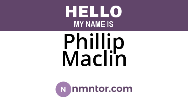 Phillip Maclin