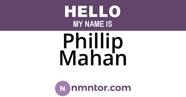 Phillip Mahan