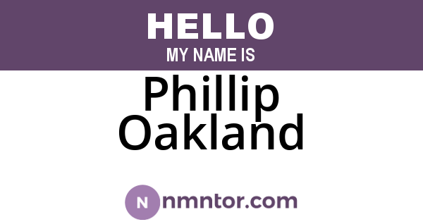 Phillip Oakland