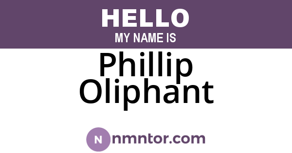 Phillip Oliphant