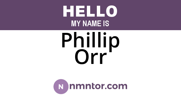 Phillip Orr