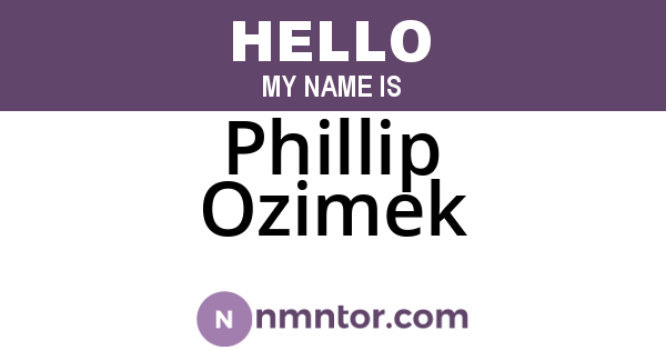 Phillip Ozimek