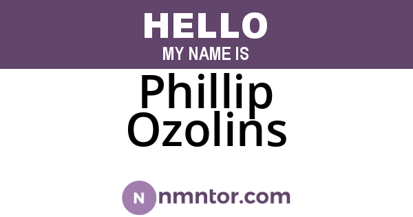 Phillip Ozolins