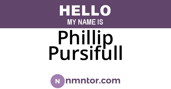 Phillip Pursifull