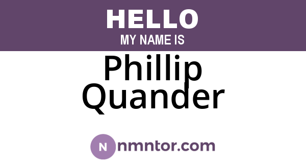 Phillip Quander
