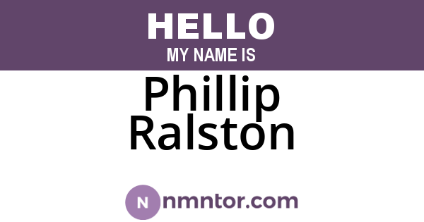 Phillip Ralston