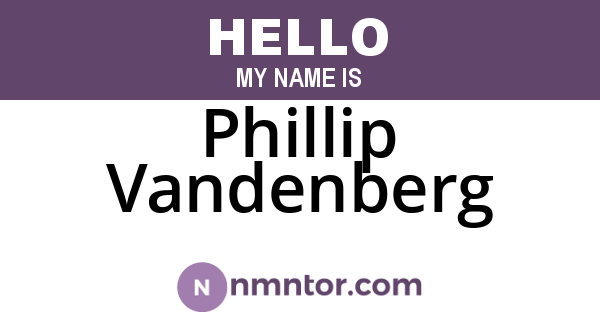 Phillip Vandenberg