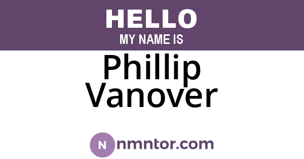 Phillip Vanover