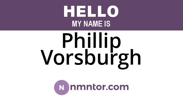 Phillip Vorsburgh