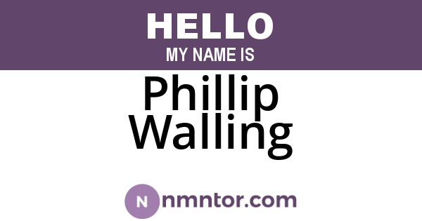 Phillip Walling