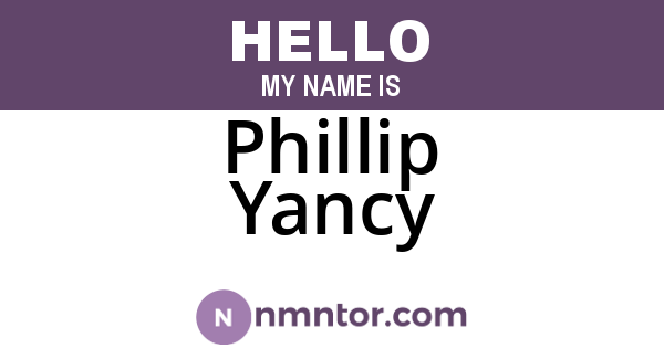 Phillip Yancy