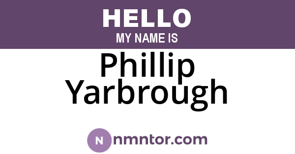 Phillip Yarbrough