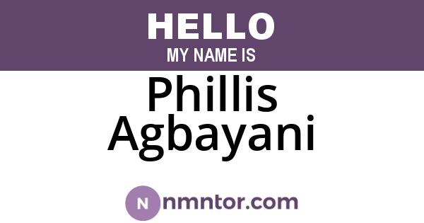 Phillis Agbayani