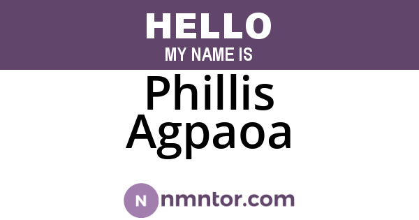 Phillis Agpaoa