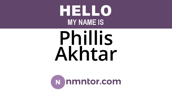 Phillis Akhtar