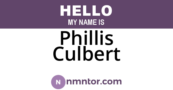 Phillis Culbert