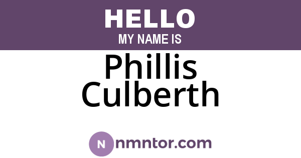 Phillis Culberth