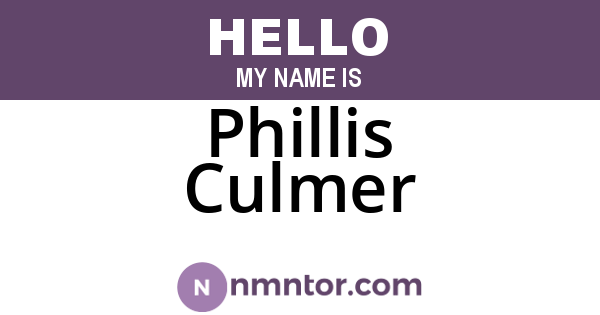 Phillis Culmer