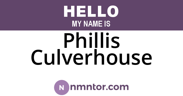 Phillis Culverhouse