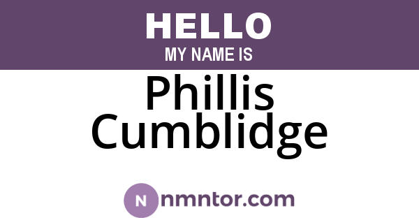 Phillis Cumblidge