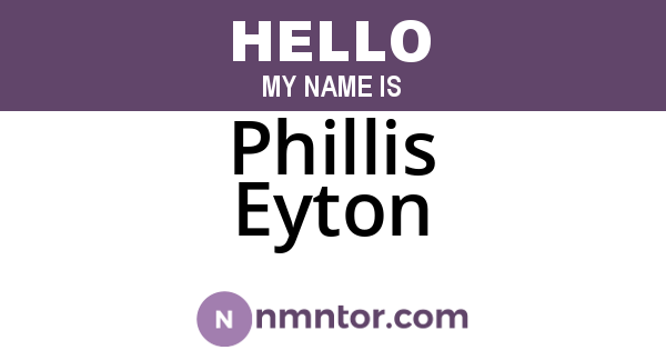 Phillis Eyton