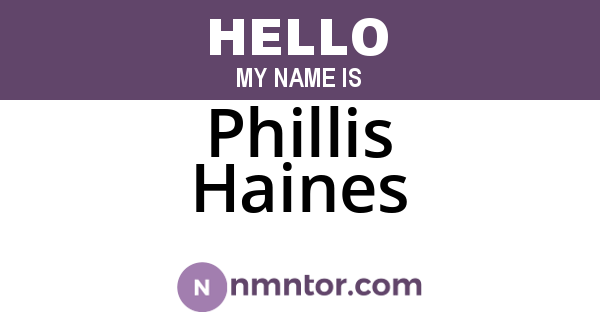 Phillis Haines