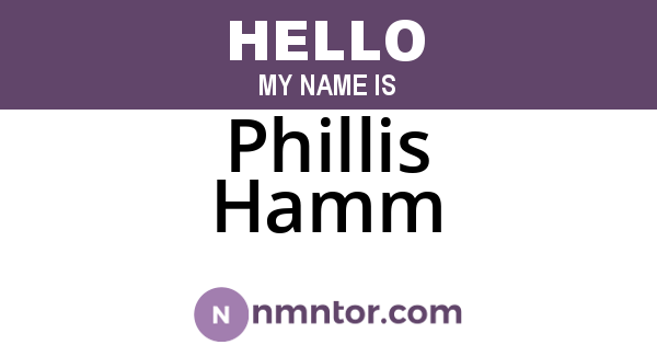 Phillis Hamm