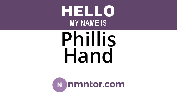 Phillis Hand