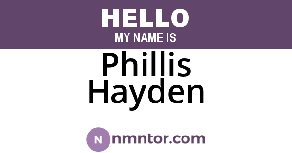 Phillis Hayden
