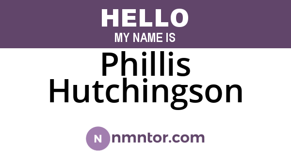 Phillis Hutchingson