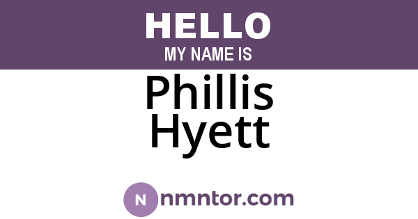 Phillis Hyett