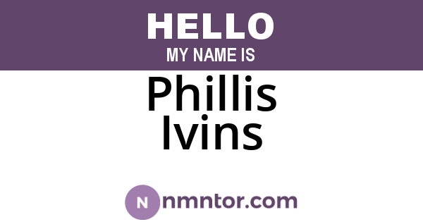 Phillis Ivins