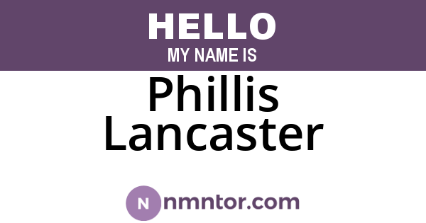 Phillis Lancaster