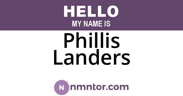 Phillis Landers
