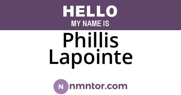 Phillis Lapointe