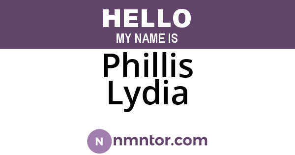 Phillis Lydia