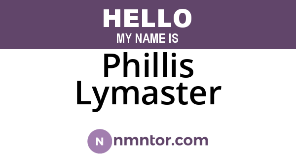 Phillis Lymaster