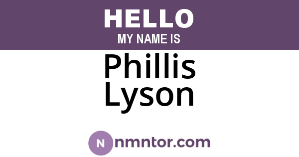 Phillis Lyson