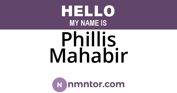 Phillis Mahabir