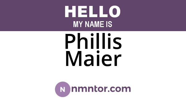 Phillis Maier